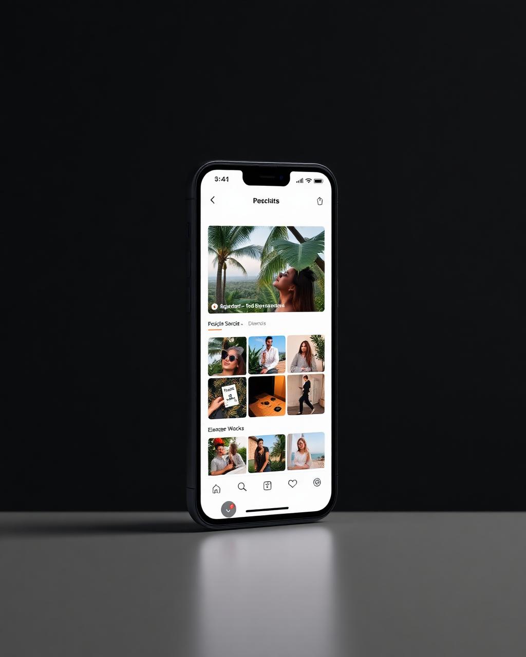 Social media grid on phone